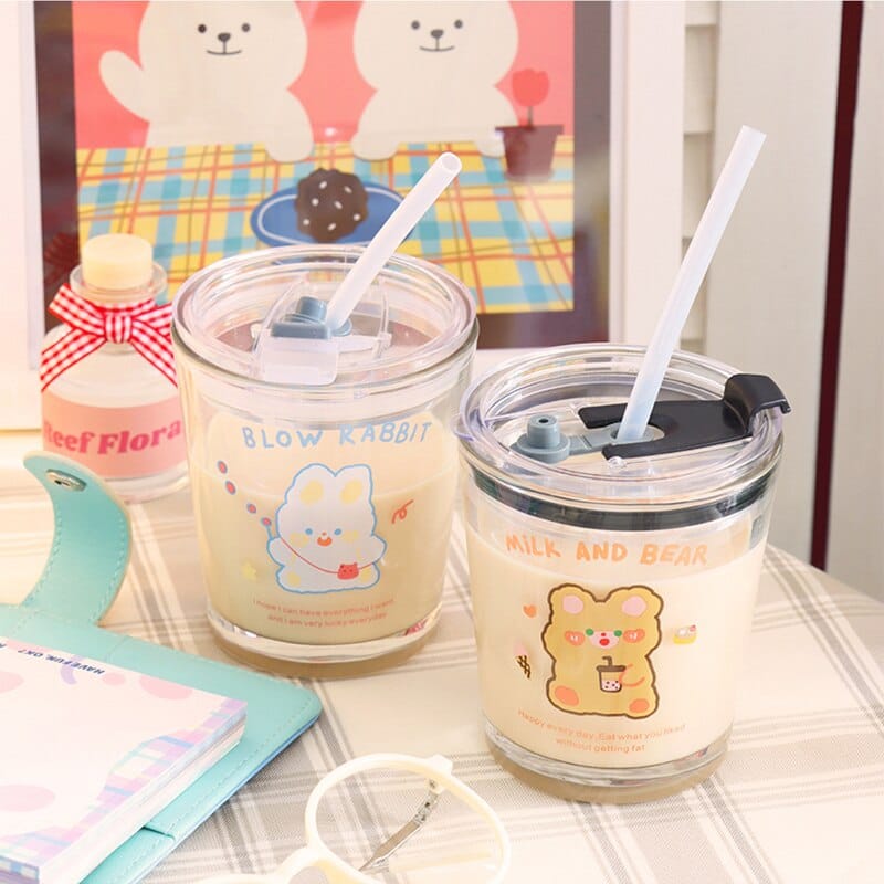 Cute Bear Glass Coffee Cup Bottle - Kawaii Fashion Shop