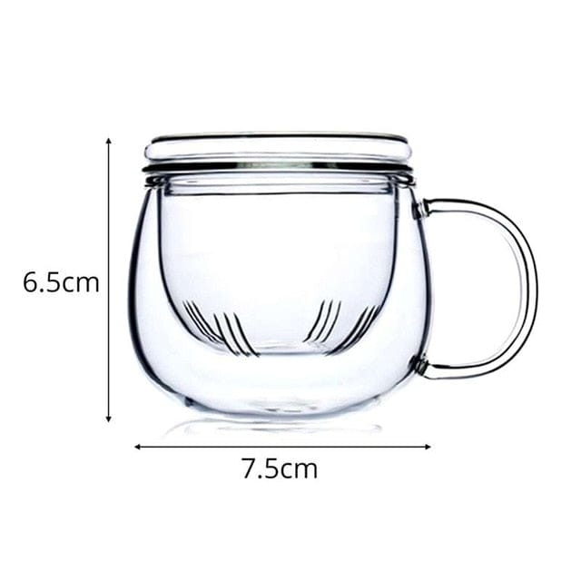 300ml Tea Infuse Sakura Glass Cup Clear null The Kawaii Shoppu