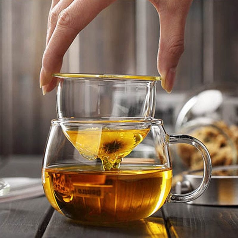 300ml Tea Infuse Sakura Glass Cup null The Kawaii Shoppu