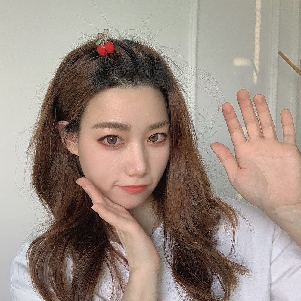 3PC Korean Kawaii Cute Cherry Hair Clip Accessory The Kawaii Shoppu