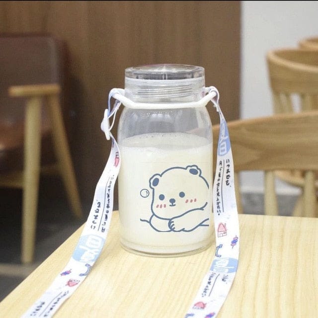 Kawaii Bear Glass Bottle (450ml) - Limited Edition