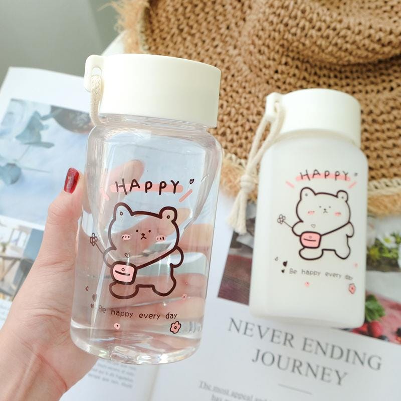 500ml Shoppu Bear Water Bottle 500ml Drinkware The Kawaii Shoppu