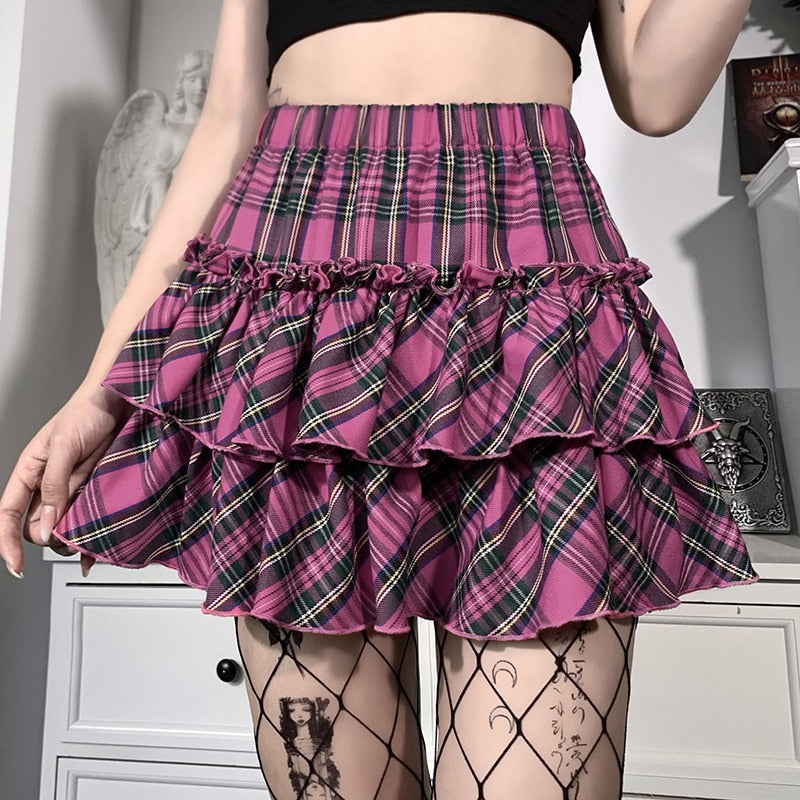 Electric Plaid Skirt 17 Color Options Pleated School Girl Harajuku – Kawaii  Babe