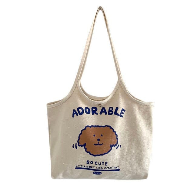 Adorable Dog Shopping Tote Bag Bags The Kawaii Shoppu