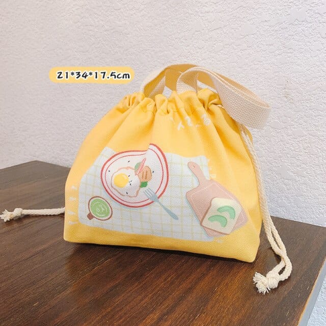 Bento Lunch Canvas Bag Yellow Bags The Kawaii Shoppu