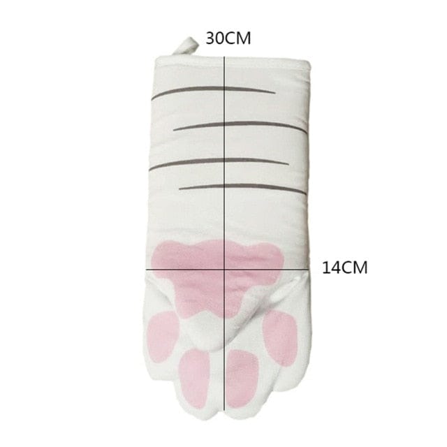 Cat Paw Kitchen Cooking Gloves White Accessory The Kawaii Shoppu