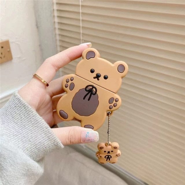 Cookie Bear Airpods 1 / 2 / Pro Case Caramel for airpods 1 and 2 Accessory The Kawaii Shoppu