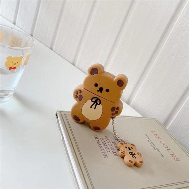 Cookie Bear Airpods 1 / 2 / Pro Case Chocolate for airpods 1 and 2 Accessory The Kawaii Shoppu