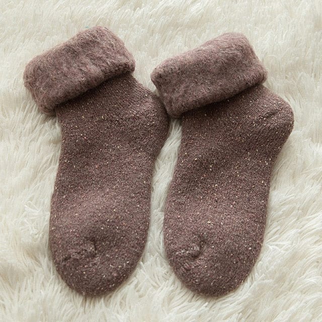 Cozy Winter Thick Aesthetic Socks Chocolate Brown Clothing and Accessories The Kawaii Shoppu