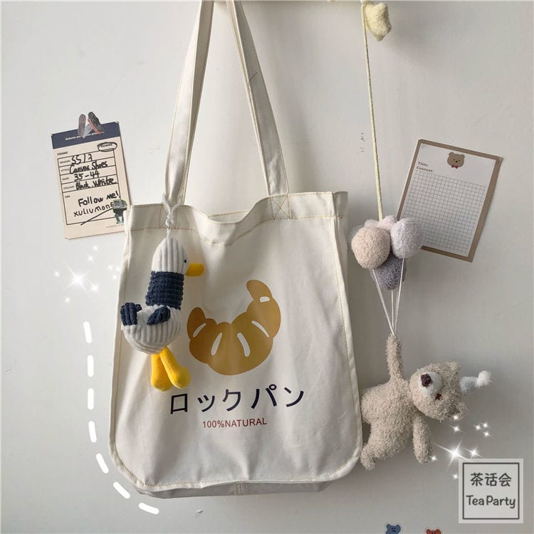 Croissant Tote Shopping Bag Bags The Kawaii Shoppu