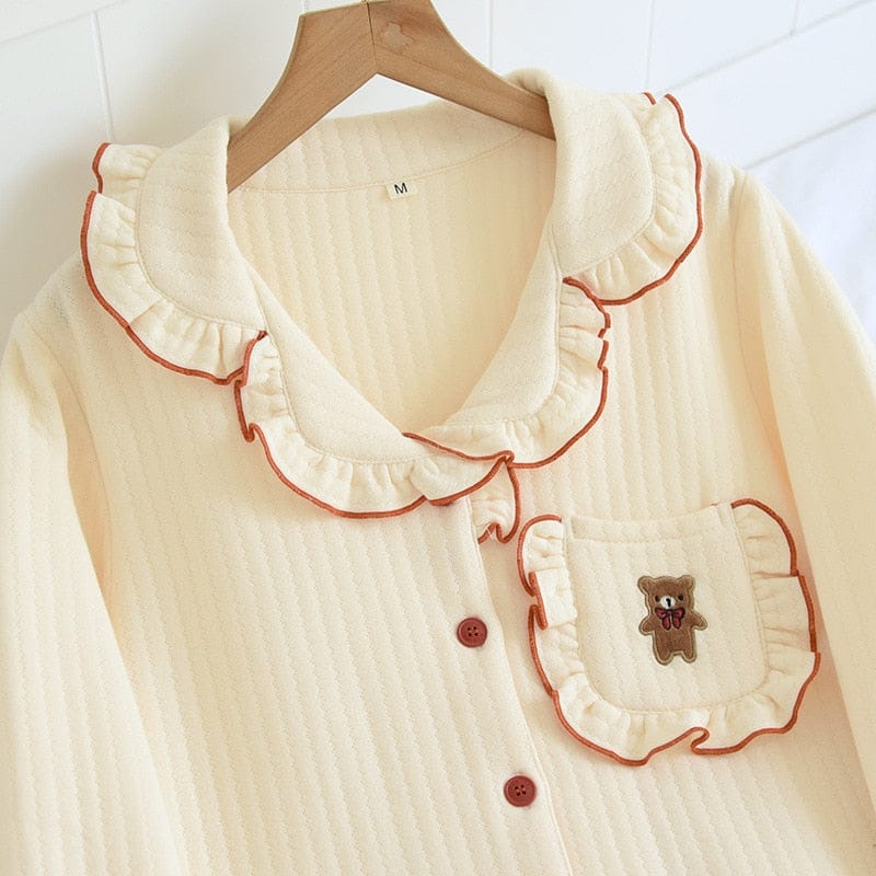 Cute Bear Spring Collar Korean Style House Clothes Clothing and Accessories The Kawaii Shoppu