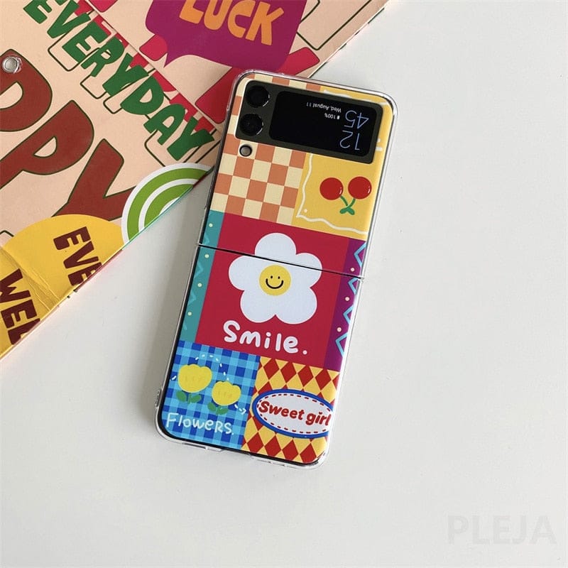 Cute Flower Bracket Phone Case For Samsung Galaxy Z Flip 3 For Z Flip 3 Just Case Phone Cases & Covers The Kawaii Shoppu
