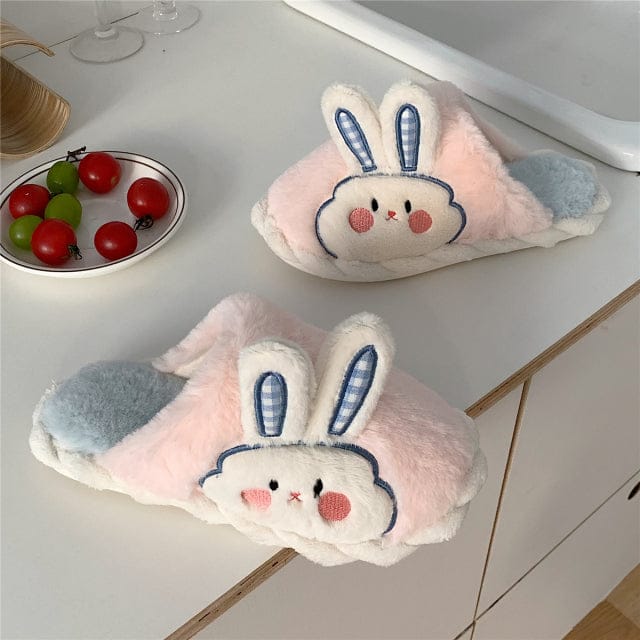 Cute Fluffy Kawaii Slippers pink rabbit EU 39-40 Shoes The Kawaii Shoppu