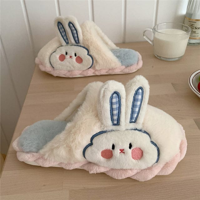 Cute Fluffy Kawaii Slippers white rabbit EU 37-38 Shoes The Kawaii Shoppu