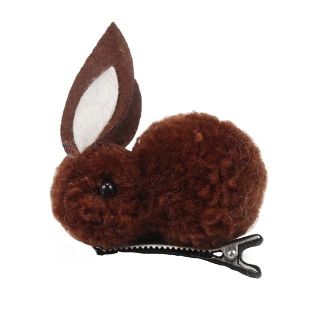 Cute Hair Ball Rabbit Hair Clip Coffee Accessory The Kawaii Shoppu