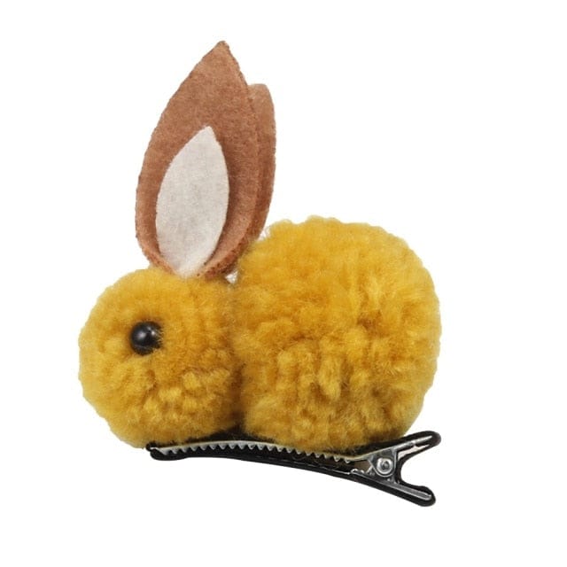 Cute Hair Ball Rabbit Hair Clip Ginger yellow Accessory The Kawaii Shoppu