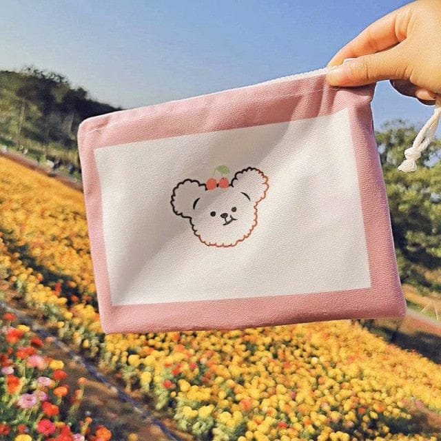 Cute Korean Cartoon Storage Bags Cherry bear Bags The Kawaii Shoppu