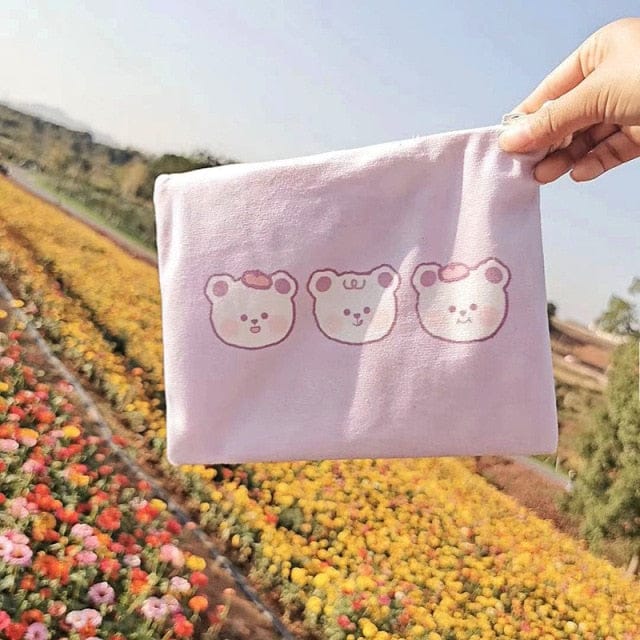 Cute Korean Cartoon Storage Bags three little Bears Bags The Kawaii Shoppu
