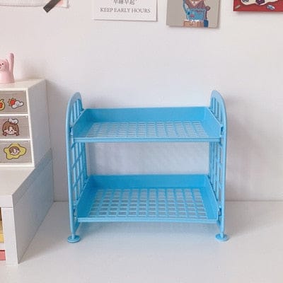 Cute Korean Mini Snack Storage Rack Blue Decor The Kawaii Shoppu
