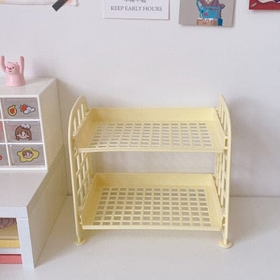 Cute Korean Mini Snack Storage Rack Yellow Decor The Kawaii Shoppu