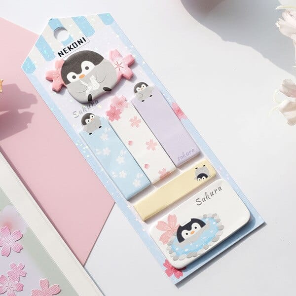 Cute Nekoni Memo Pad Sticky Notes Penguin Stationery The Kawaii Shoppu