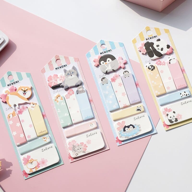 Cute Nekoni Memo Pad Sticky Notes Stationery The Kawaii Shoppu