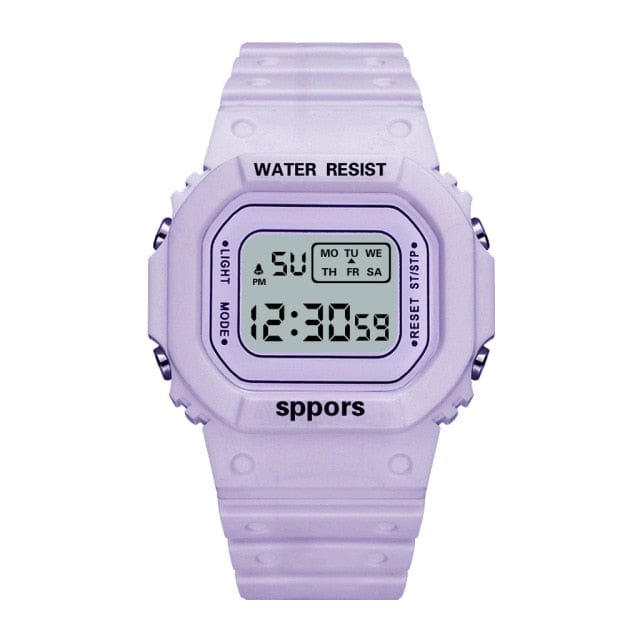 Cute Pastel Digital Watch Purple 3C The Kawaii Shoppu
