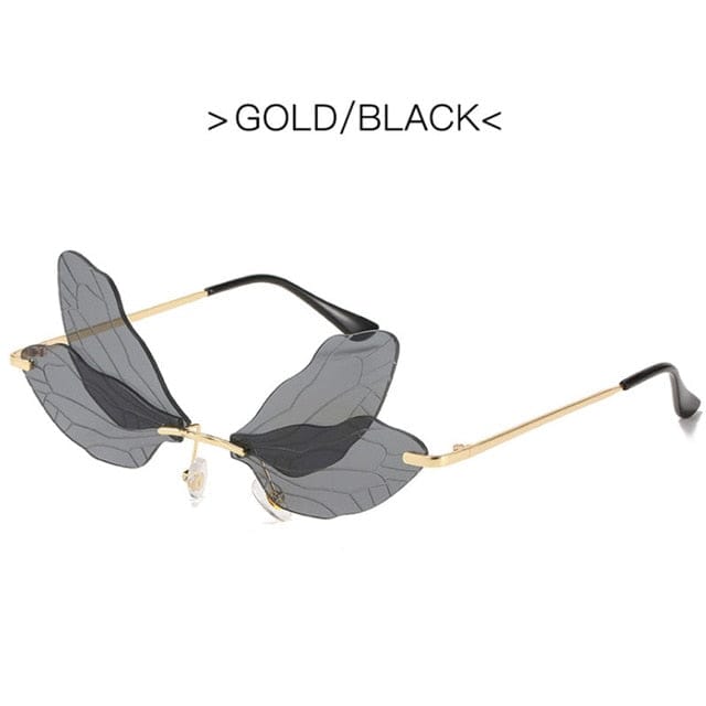 DragonFly Sunglasses Gold / Black Accessory The Kawaii Shoppu