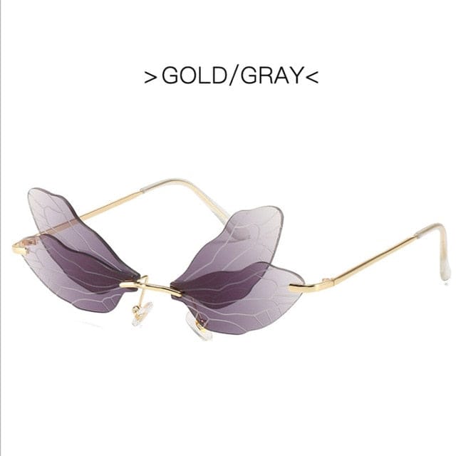 DragonFly Sunglasses Gold / Grey Accessory The Kawaii Shoppu