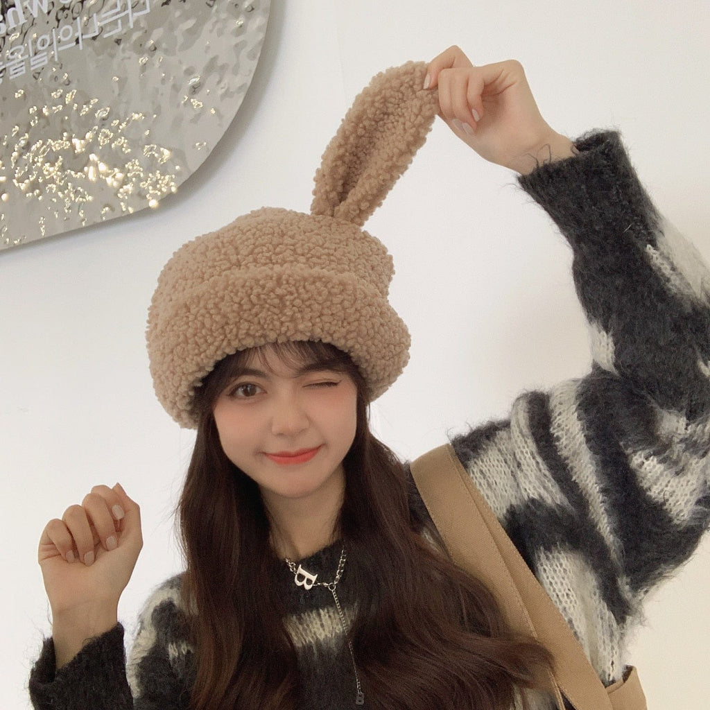 Fluffy Rabbit Ears Wooly Hat Clothing and Accessories The Kawaii Shoppu