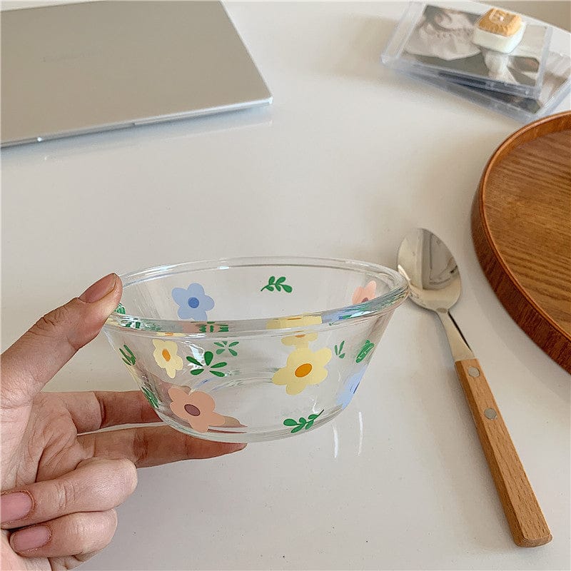 Fresh and Lovely Korean Style Breakfast Bowl Plate Glass Set Kitchen The Kawaii Shoppu