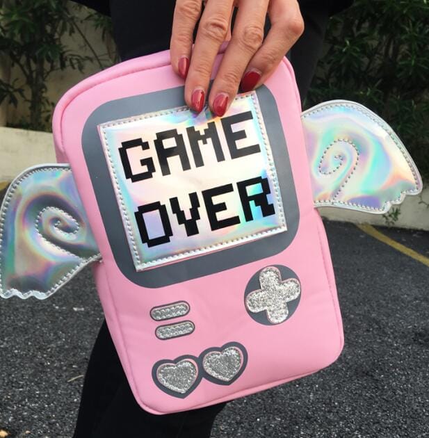 Game Over Crossbody Wings Bag pink Mini(Max Length<20cm) null The Kawaii Shoppu