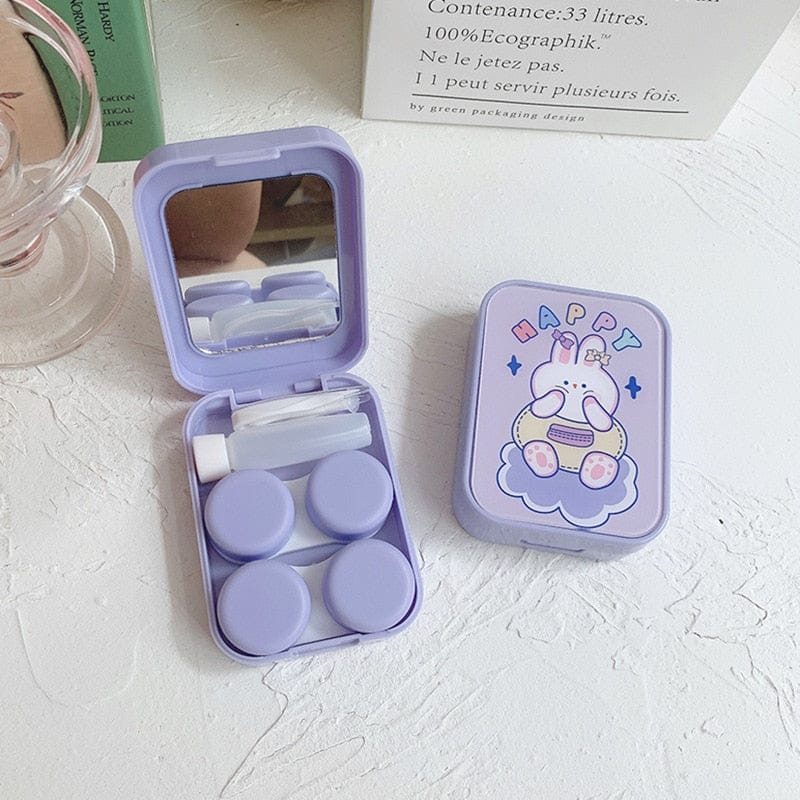 Happy Bunny Mirror Contact Lens Case Accessory The Kawaii Shoppu