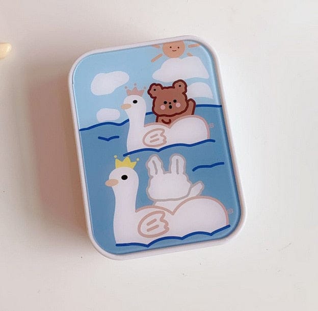 Happy Bunny Mirror Contact Lens Case Swim Accessory The Kawaii Shoppu