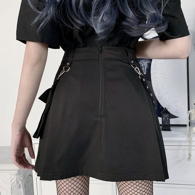 Harajuku Goth High Waist Mini Skirt Black Fashion The Kawaii Shoppu