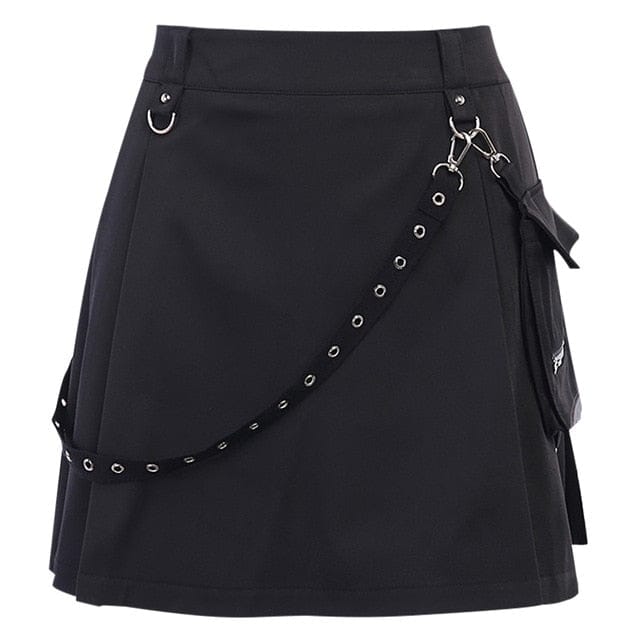 Harajuku Goth High Waist Mini Skirt Black L Fashion The Kawaii Shoppu