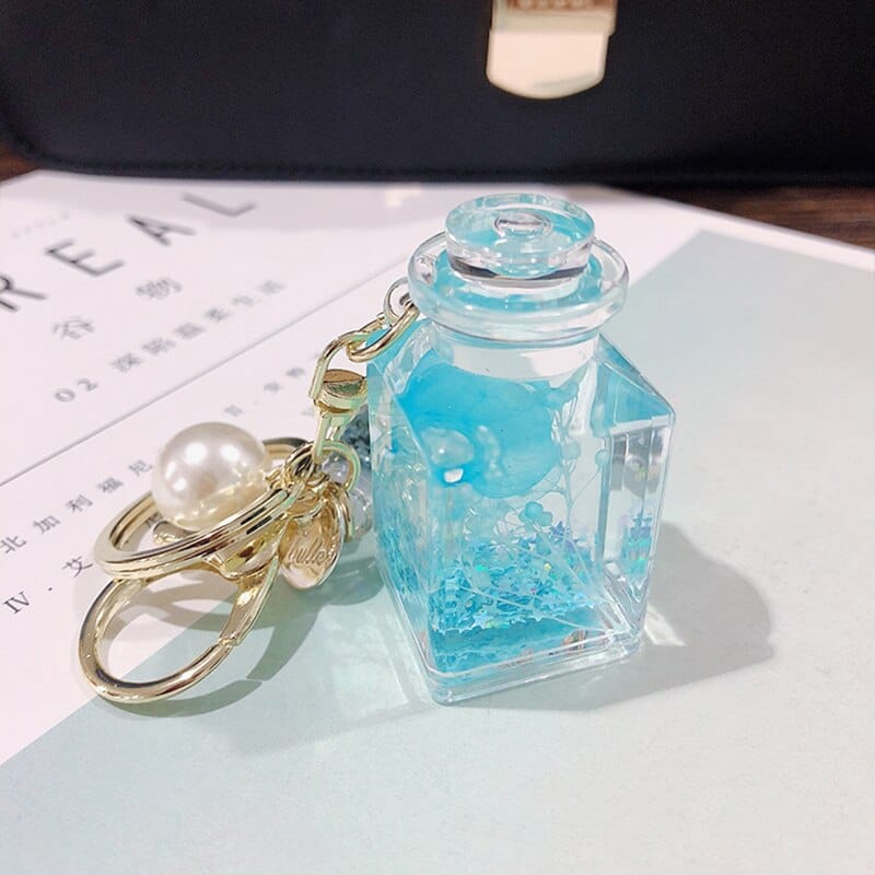Immortal Flower Liquid Bottle Keychain Blue Toy The Kawaii Shoppu