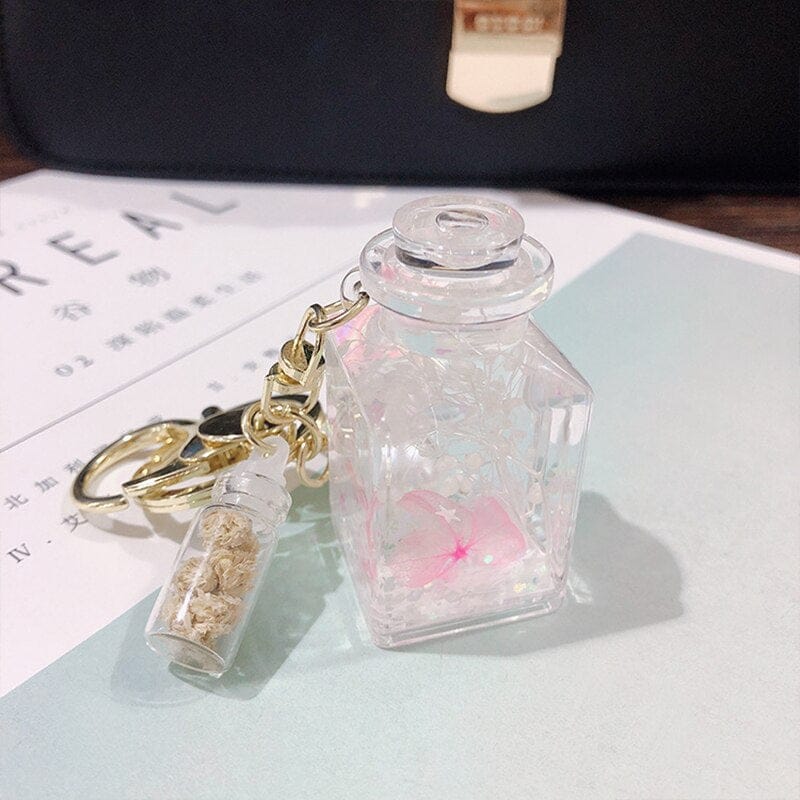 Immortal Flower Liquid Bottle Keychain Pink Toy The Kawaii Shoppu