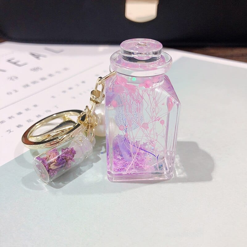 Immortal Flower Liquid Bottle Keychain Violet Toy The Kawaii Shoppu