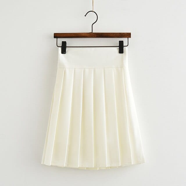 Japanese Harajuku Style Pleated Skirt Beige S Fashion The Kawaii Shoppu