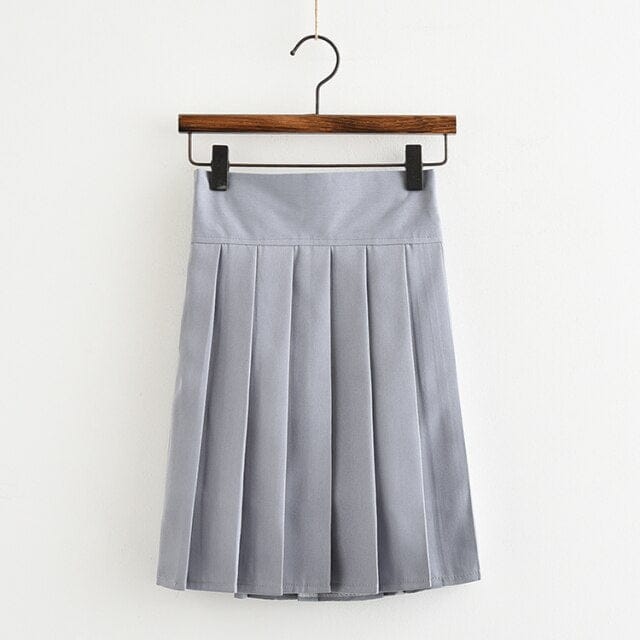 Japanese Harajuku Style Pleated Skirt Gray S Fashion The Kawaii Shoppu