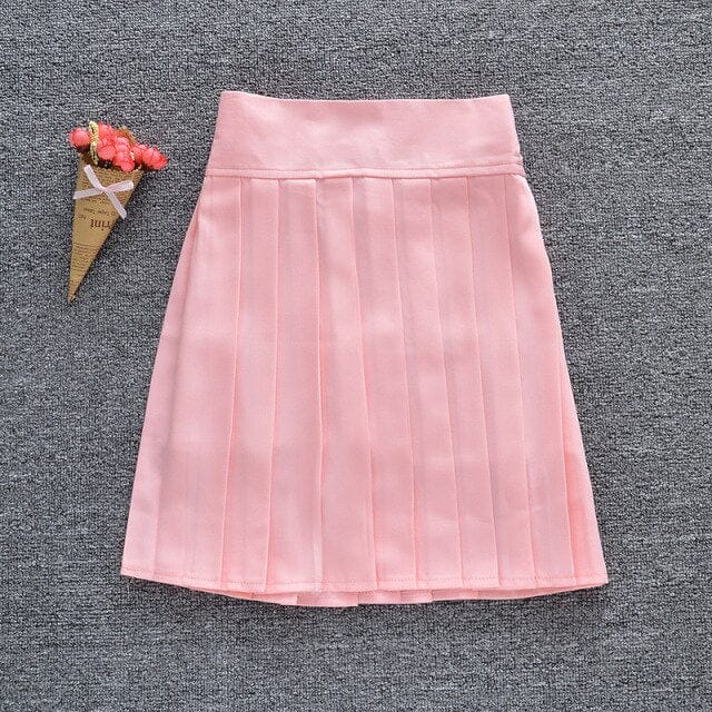 Japanese Harajuku Style Pleated Skirt light pink S Fashion The Kawaii Shoppu
