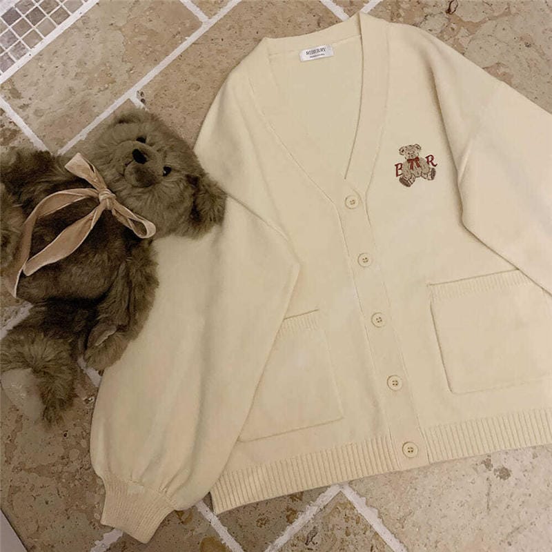 Kawaii Bear Sweater Cute Cardigan Clothing and Accessories The Kawaii Shoppu