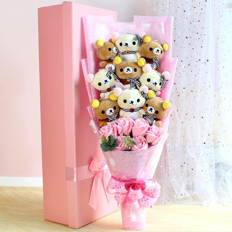 Kawaii Bear Valentines Plushie Bouquet Soft Toy The Kawaii Shoppu