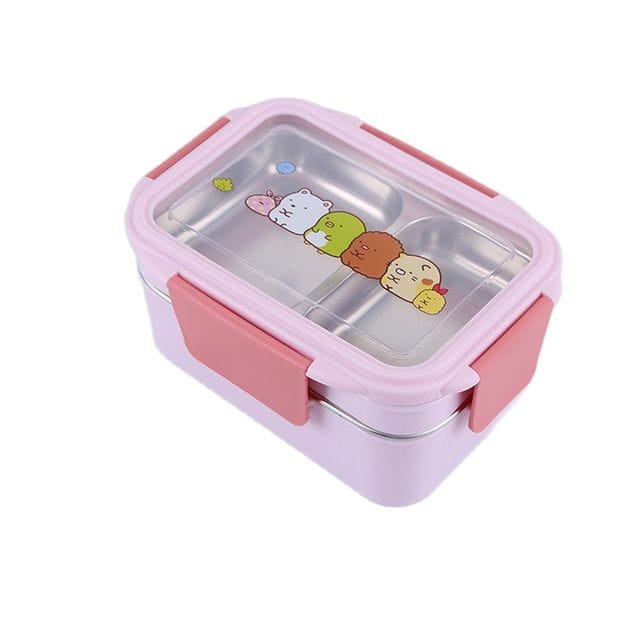 Kawaii Cartoon Stainless Steel Lunch Box Pink Kitchen The Kawaii Shoppu