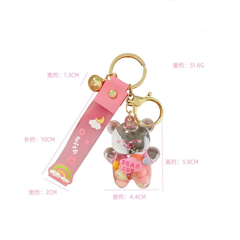 Kawaii Cute Chubby Bear Quicksand Keychain Accessory The Kawaii Shoppu