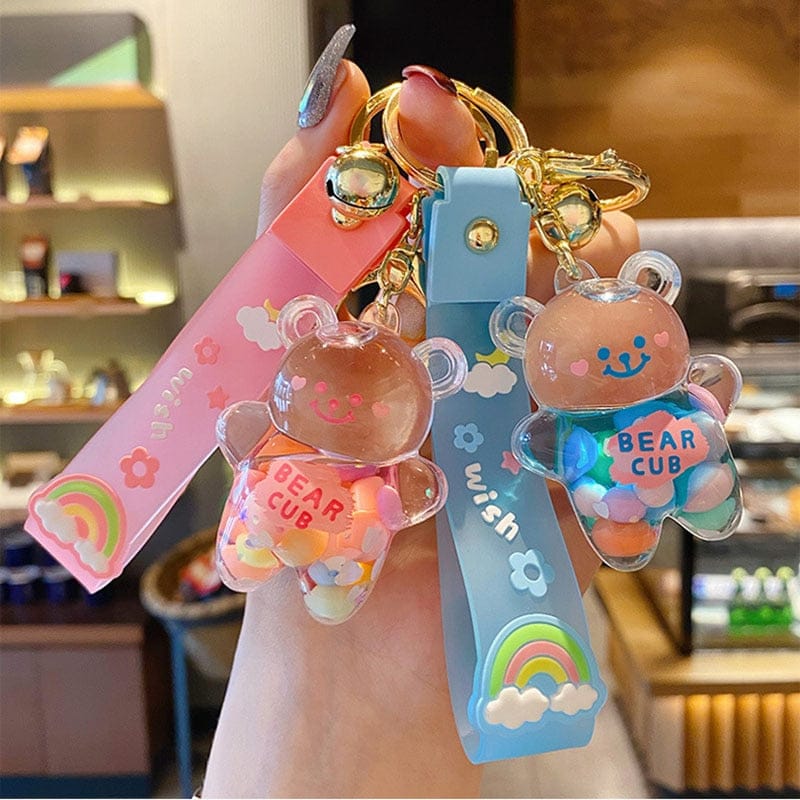 Kawaii Cute Chubby Bear Quicksand Keychain Accessory The Kawaii Shoppu
