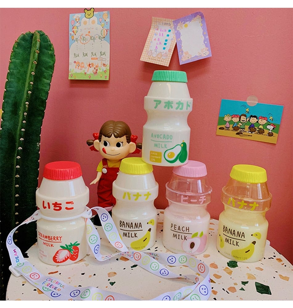 Kawaii Cute Fruity Milk Water Bottle 401-500ml Bottle The Kawaii Shoppu