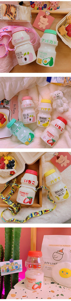 Kawaii Cute Fruity Milk Water Bottle 401-500ml Bottle The Kawaii Shoppu