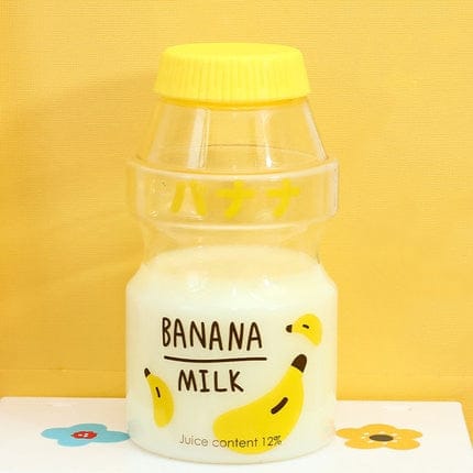 Kawaii Cute Fruity Milk Water Bottle 401-500ml Transparent Banana Bottle The Kawaii Shoppu